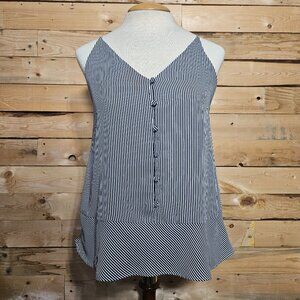 LOFT Black and White Striped Camisole‎ Tank XS